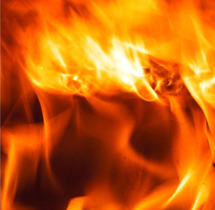 Fire and flames close up