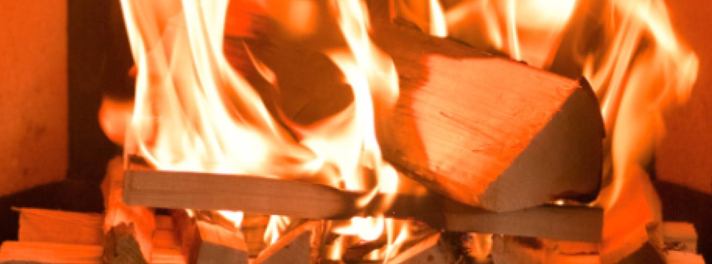 Close-up of burning wood