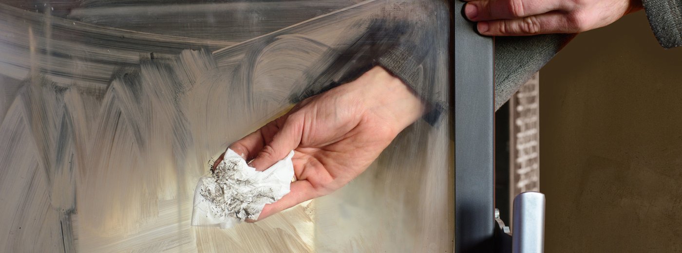 How to clean the dirty glass