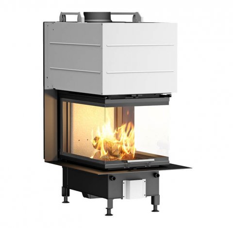 Black fireplace insert Scan 5005 with glass on three sides