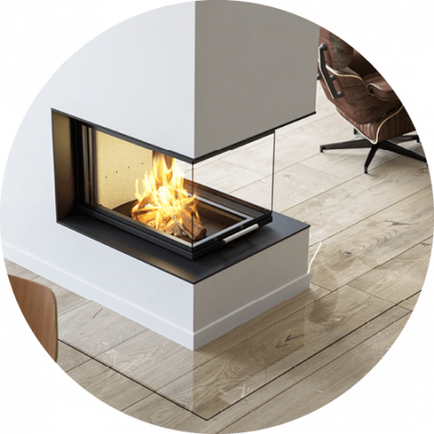 Fireplace insert Scan 5005 with glass on three sides